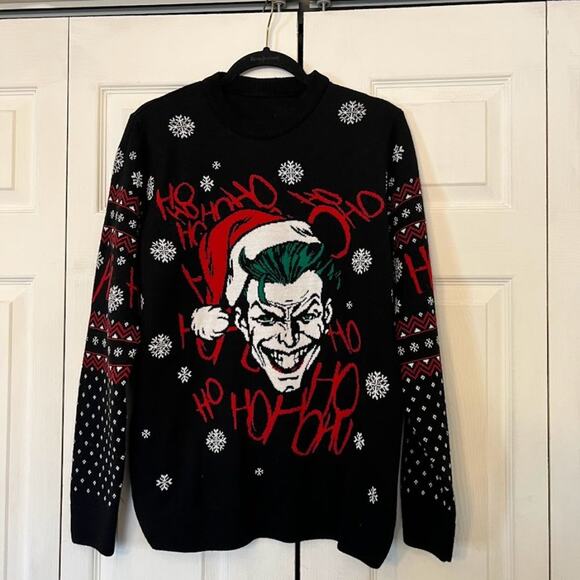Joker Christmas Sweater Men's S/M Red Green Black White - Picture 1 of 10